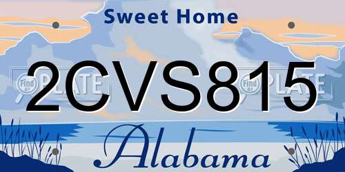 2CVS815 Alabama License Plate
