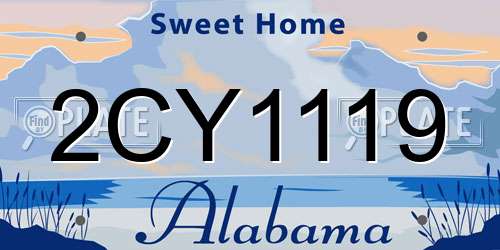 2CY1119 Alabama License Plate