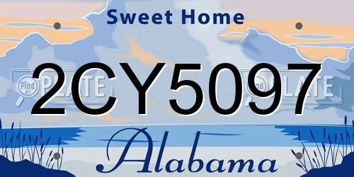 2CY5097 Alabama License Plate