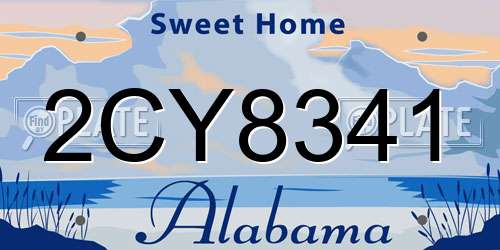 2CY8341 Alabama License Plate