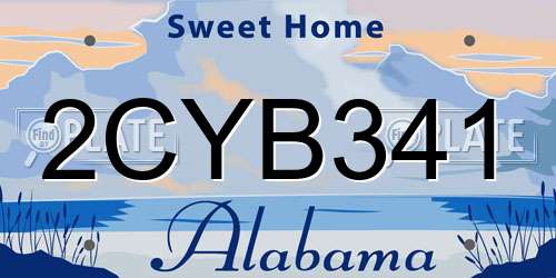 2CYB341 Alabama License Plate