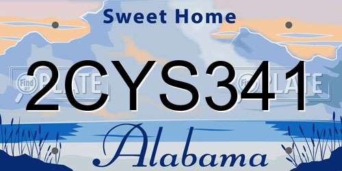 2CYS341 Alabama License Plate