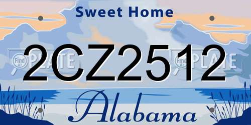 2CZ2512 Alabama License Plate