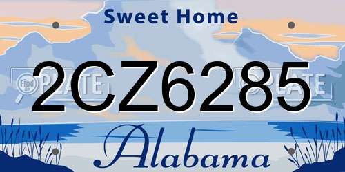 2CZ6285 Alabama License Plate