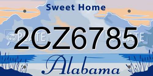 2CZ6785 Alabama License Plate