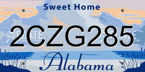 2CZG285 Alabama License Plate