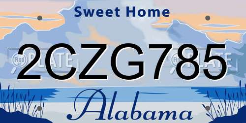 2CZG785 Alabama License Plate