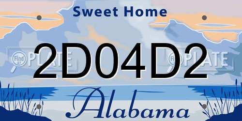 2D04D2 Alabama License Plate