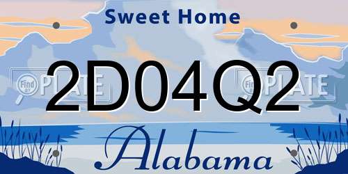 2D04Q2 Alabama License Plate