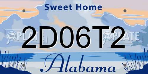 2D06T2 Alabama License Plate