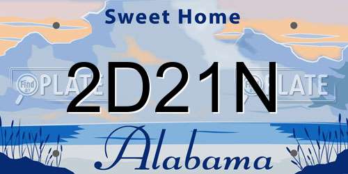 2D21N Alabama License Plate