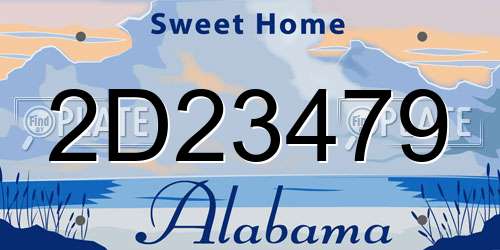 2D23479 Alabama License Plate