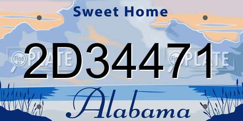 2D34471 Alabama License Plate