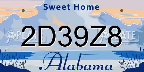 2D39Z8 Alabama License Plate