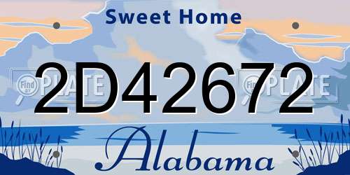 2D42672 Alabama License Plate
