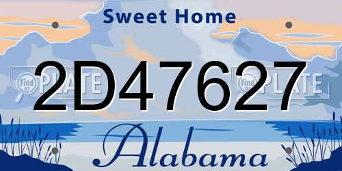 2D47627 Alabama License Plate