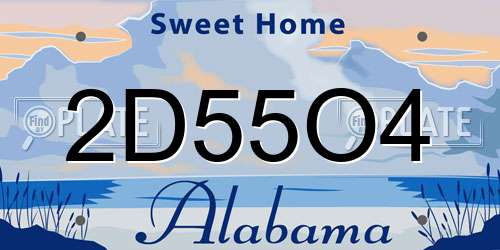 2D55O4 Alabama License Plate