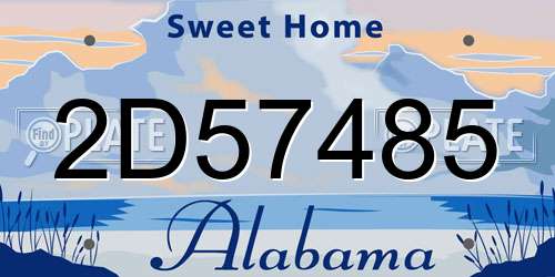 2D57485 Alabama License Plate