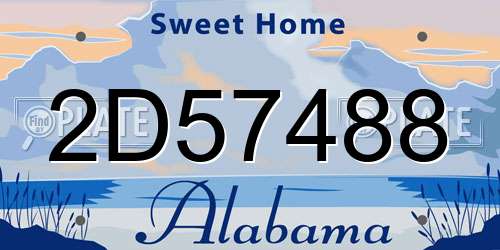 2D57488 Alabama License Plate
