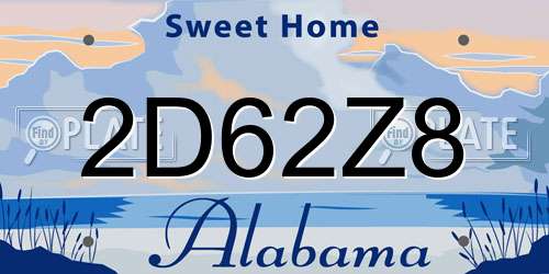 2D62Z8 Alabama License Plate