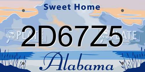 2D67Z5 Alabama License Plate