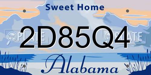 2D85Q4 Alabama License Plate
