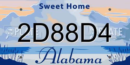 2D88D4 Alabama License Plate