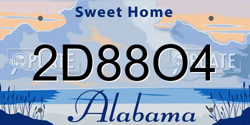 2D88O4 Alabama License Plate