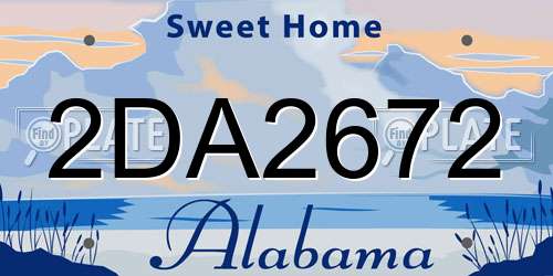 2DA2672 Alabama License Plate