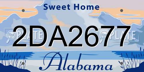2DA2677 Alabama License Plate