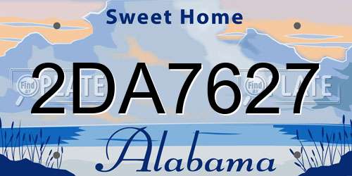 2DA7627 Alabama License Plate