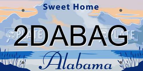 2DABAG Alabama License Plate
