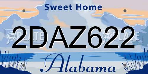 2DAZ622 Alabama License Plate