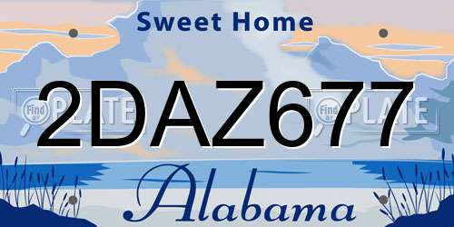 2DAZ677 Alabama License Plate