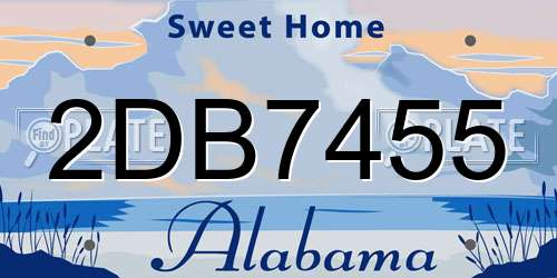 2DB7455 Alabama License Plate