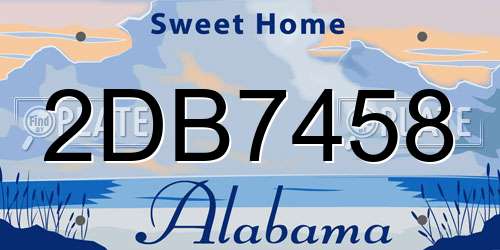2DB7458 Alabama License Plate