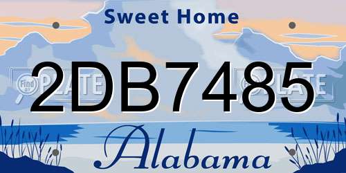 2DB7485 Alabama License Plate