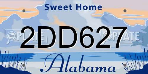 2DD627 Alabama License Plate
