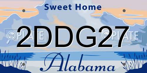 2DDG27 Alabama License Plate