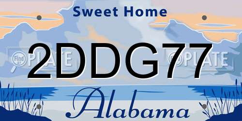 2DDG77 Alabama License Plate