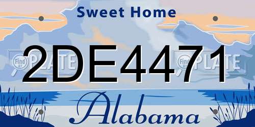 2DE4471 Alabama License Plate