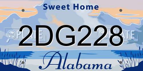 2DG228 Alabama License Plate