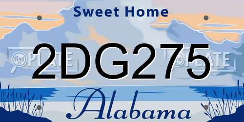 2DG275 Alabama License Plate