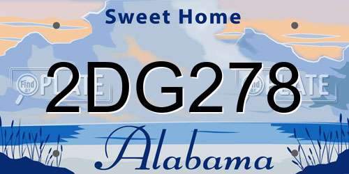 2DG278 Alabama License Plate