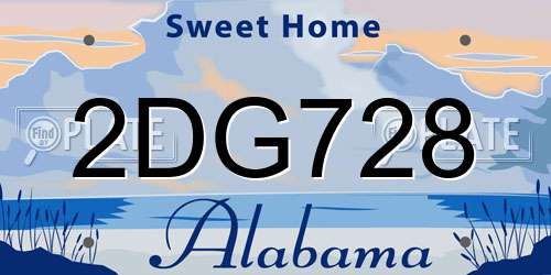 2DG728 Alabama License Plate