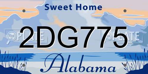 2DG775 Alabama License Plate