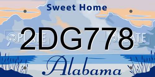 2DG778 Alabama License Plate