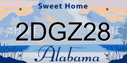 2DGZ28 Alabama License Plate
