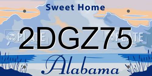 2DGZ75 Alabama License Plate