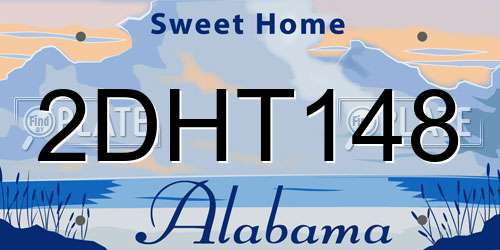 2DHT148 Alabama License Plate